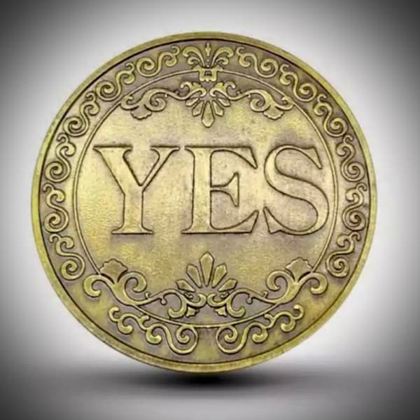 Gold Yes/No Lucky Divination Coin - Future Prediction FREE UK POSTAGE + Free Gift!