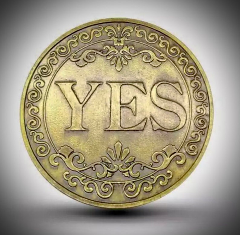 Gold Yes/No Lucky Divination Coin Future Prediction FREE UK POSTAGE Free Gift image 1