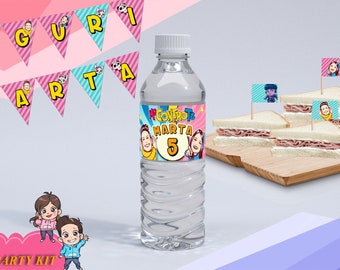 Me Contro Te Party Kit / Stendardo Bandiera / Sofi e Lui Festone Personalizzato / Bandierine Toast / Etichetta Bottiglia Personalizzata / Etichetta Acqua /