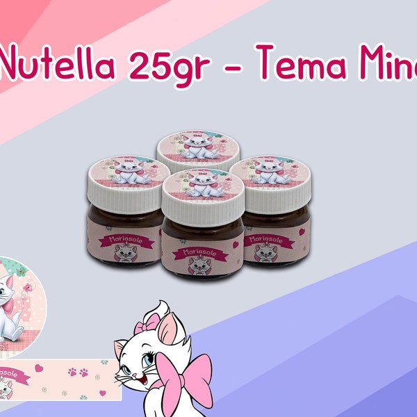 Minou Nutelline / Nutelline Personalizzate / Party kit / Gadget fine party / Regalo Bambini / Custom Party / Bomboniera / Nutella mini 25gr