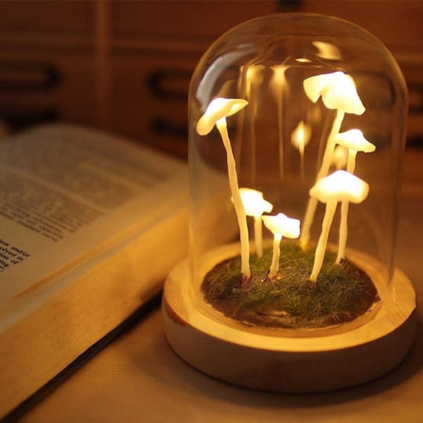 Handmade DIY Material Package Mushroom Lamp, Handmade LED Mushroom Night Lamp Gifts, Handcraft Magical Mushroom Night Light, Bedside Lamp