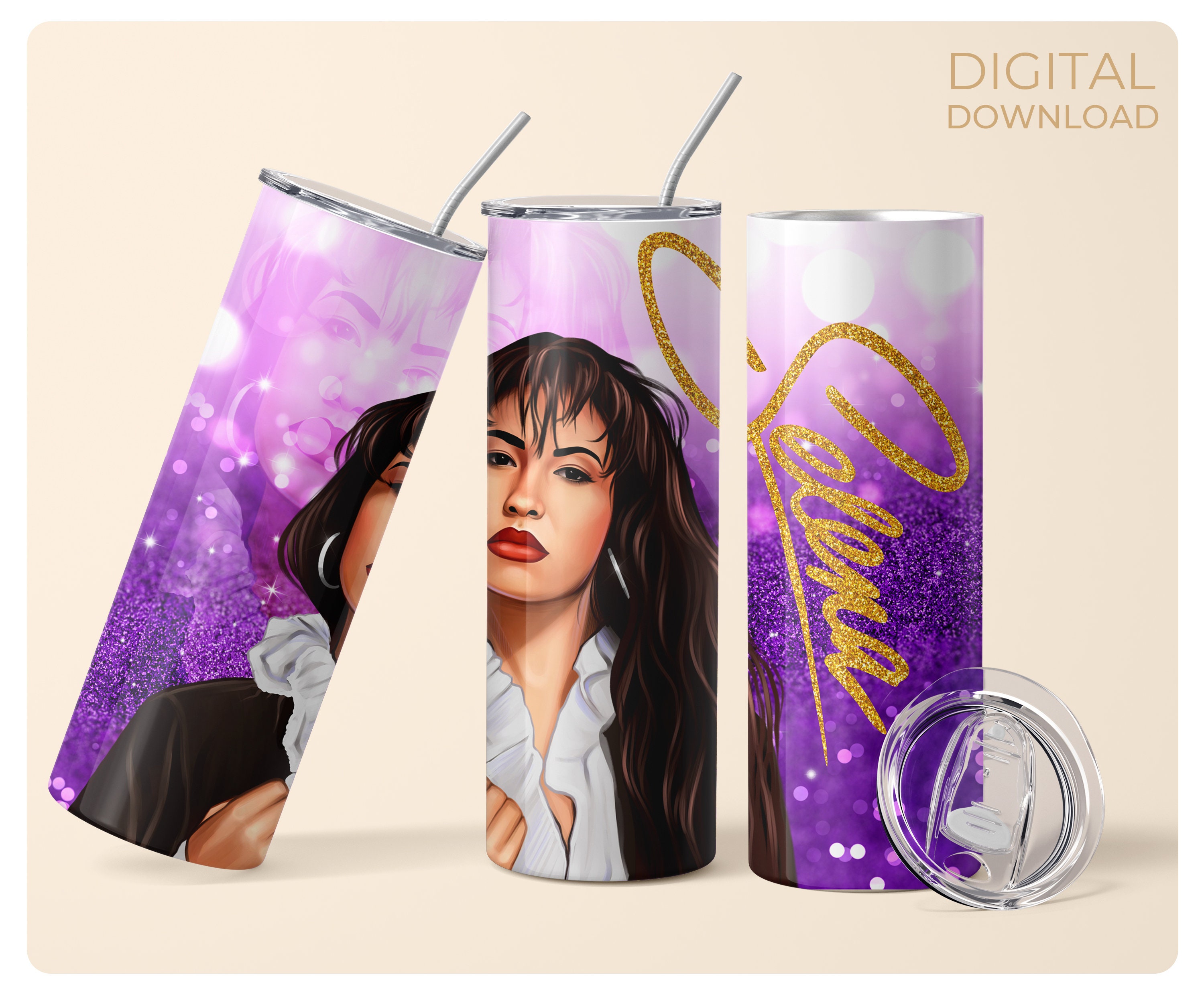 Como La Flor Inspired Tumbler Glitter Cup 