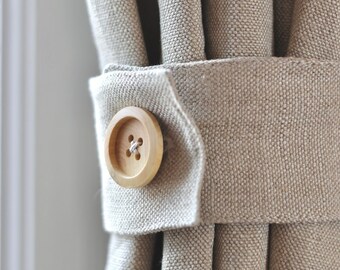 The 100% beige short circuit linen curtain