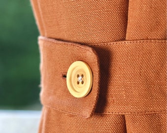 The 100% caramel short circuit linen curtain