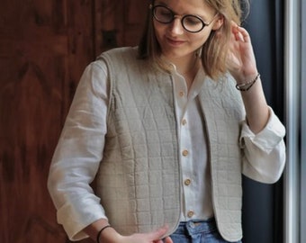 Beige sleeveless jacket - Women