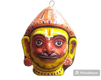 6&quot; Mask/ paper mache /lord Hanuman mask/ Pattachitra/painting/handmade