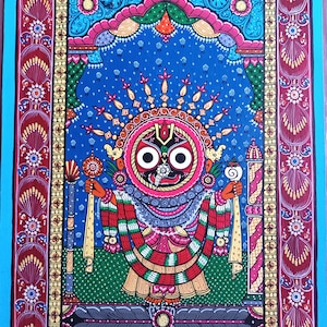 Lord jaganath Pattachitra painting/odisha famous pattachitra/handpainting/Art/Religious painting/God painting/unframed painting/ tasar/patta