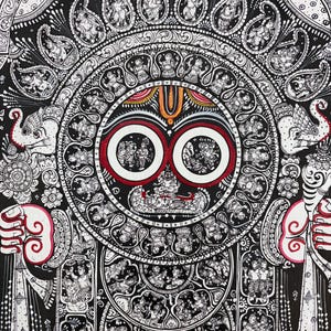 Special pattachitra painting lord Jagannath story of all body/ pattachitra painting art handpainting- 24x40 inches