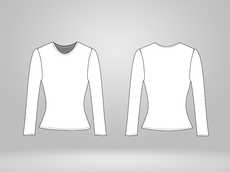 PDF Sewing Pattern Long Sleeve Top Basic Long Sleeve Top Sewing Pattern ...