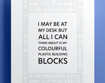 Colourful building blocks, Digital download, A4 Print, Poster