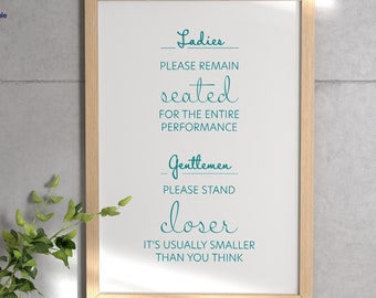 Ladies please remain seated bathroom print - Digital download / print at home