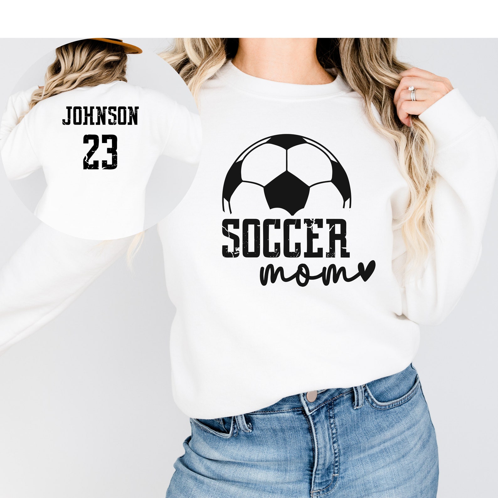 Soccer Mom Sweatshirt With Number Soccer Mom Hoodie Personalized Soccer