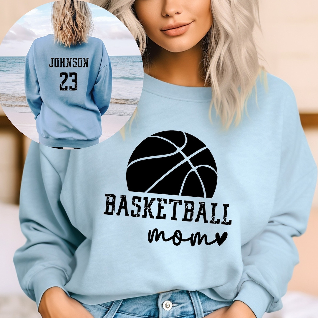 Basketball Mom Sweatshirt With Name and Number, Basketball Mom Hoodie, Personalized Basketball