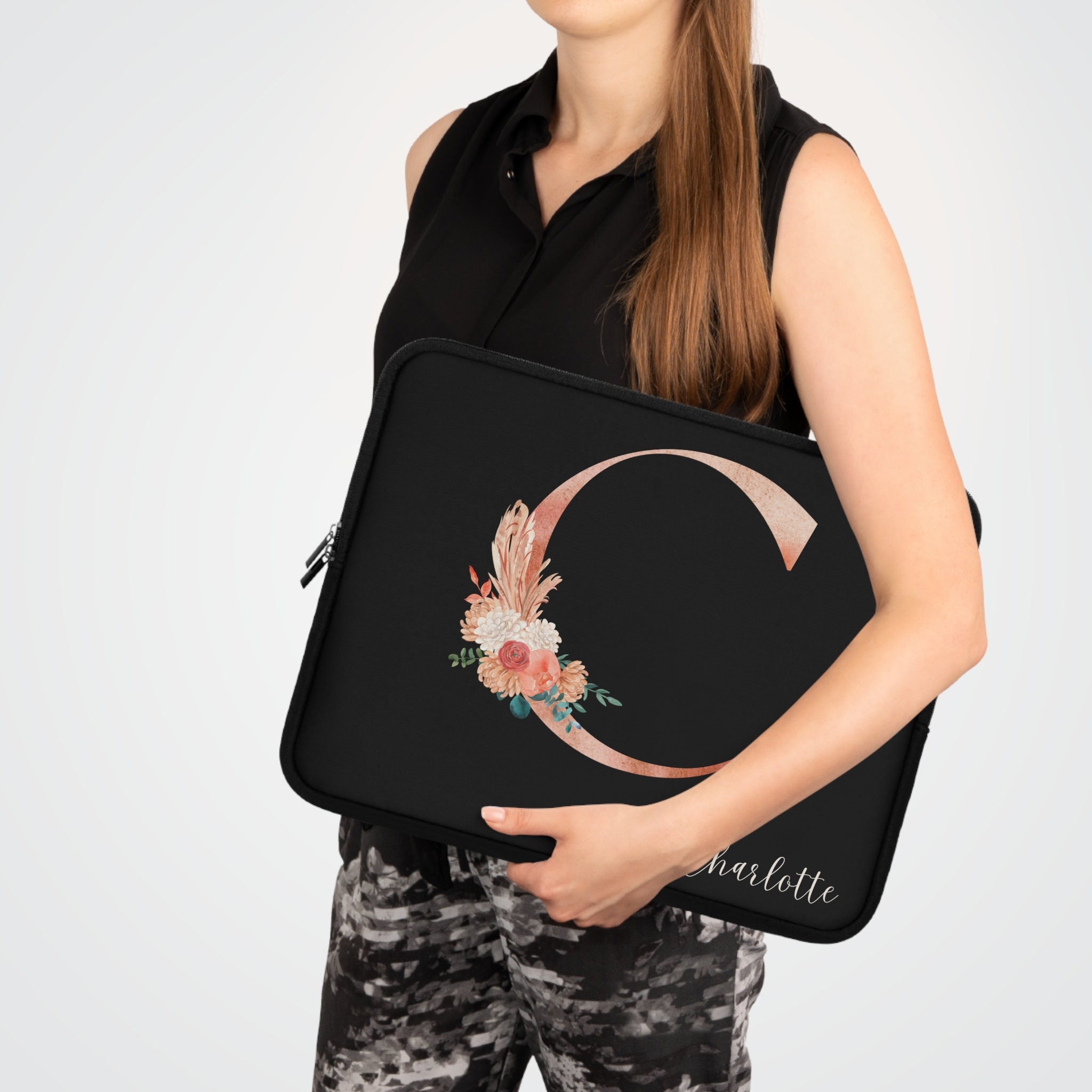 Laptop Sleeve Laptop Case Custom Laptop Sleeve Monogram Initial Laptop Sleeve Personalized