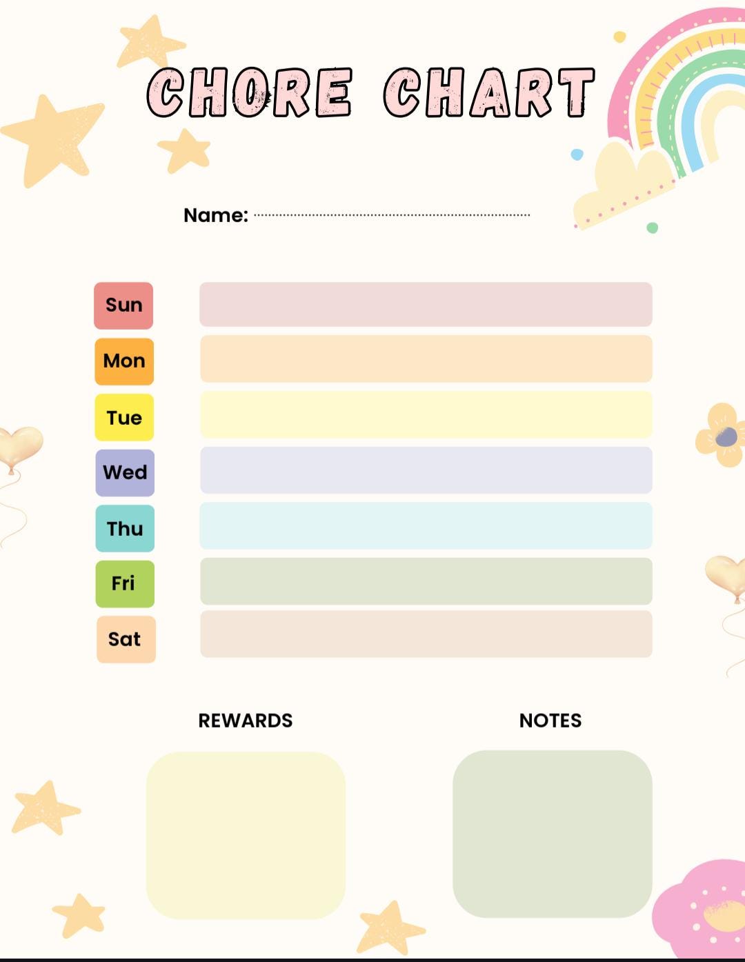 ADHD Kids Chore Chart Printable Bundle | Daily Routine & Responsibility ...