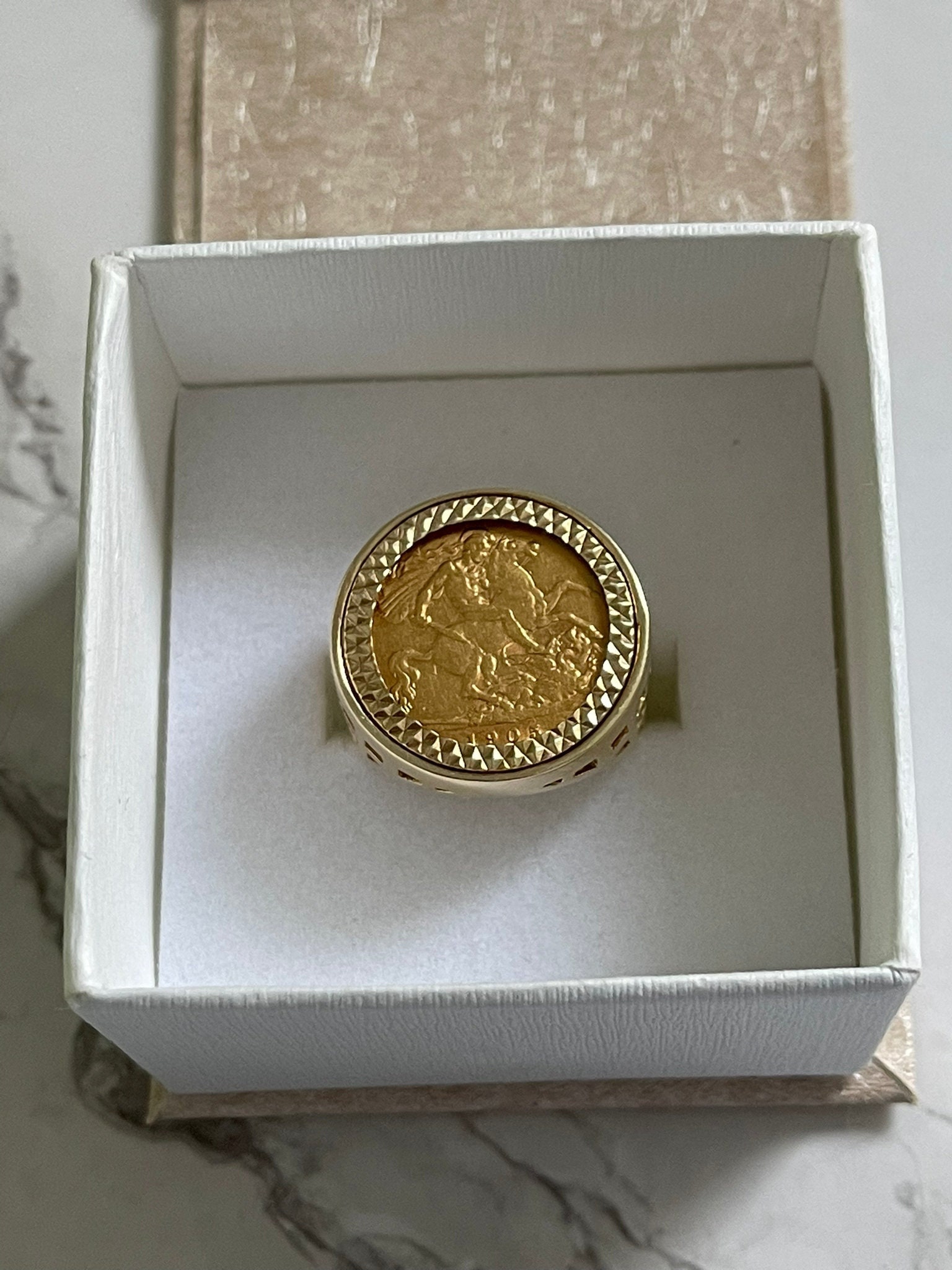Half Sovereign Coin Ring - Gold River Jewellers