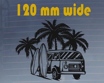 Campervan Surfer Vibes Palmtree Wanderlust  Sticker. Car Vinyl Decal. Durable, Scratchproof, Water Resistant
