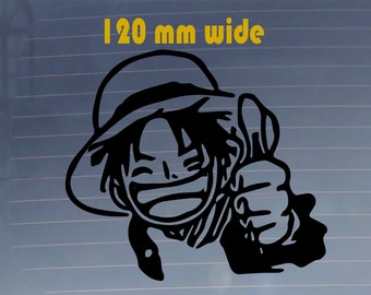 Pegatina de Luffy de One Piece con el pulgar hacia arriba. Vinilo adhesivo para coche. Resistente, a prueba de arañazos y resistente al agua.