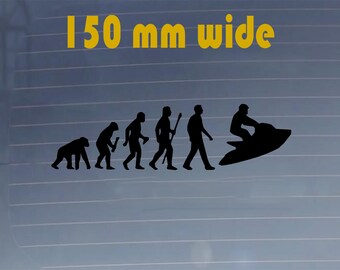 Jet Ski Evolution Sticker. Car Vinyl Decal. Durable, Scratchproof, Water Resistant