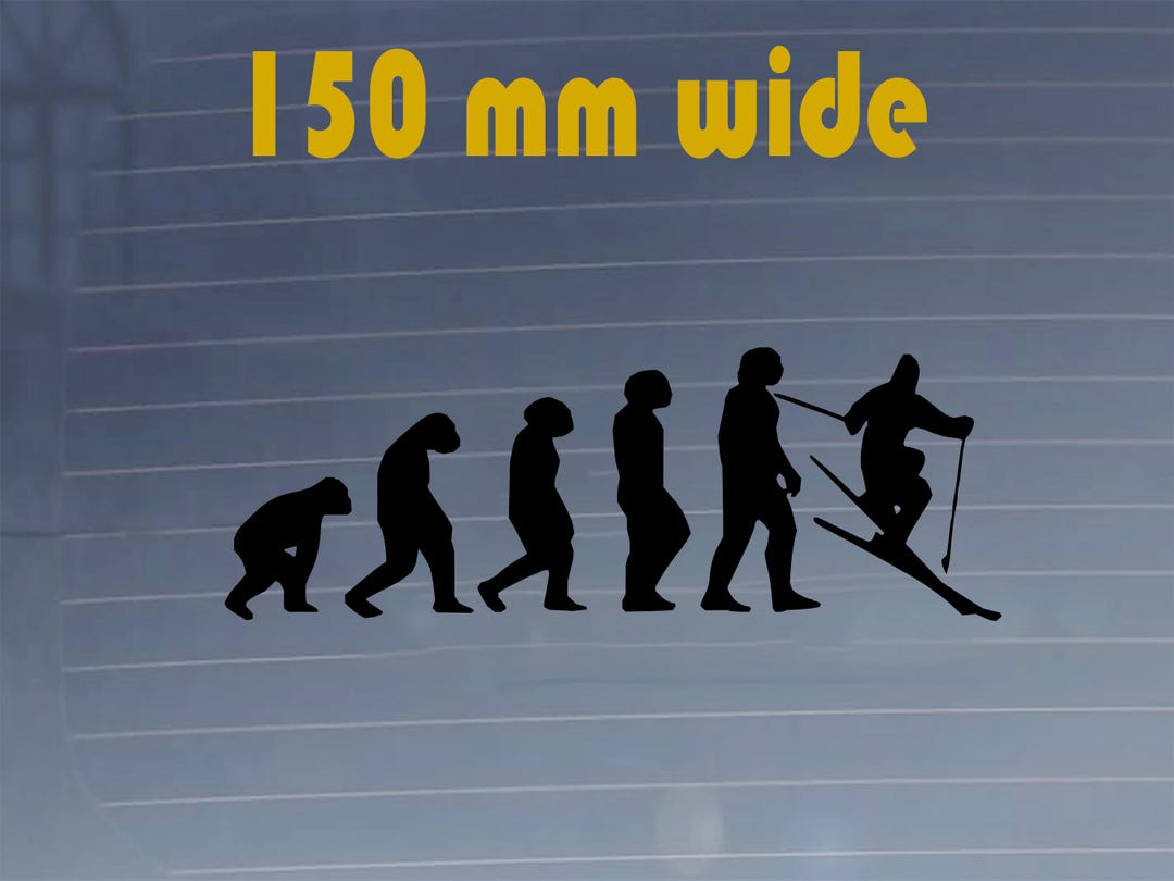 Skiing Evolution Sticker. Car Vinyl Decal. Durable, Scratchproof, Water ...