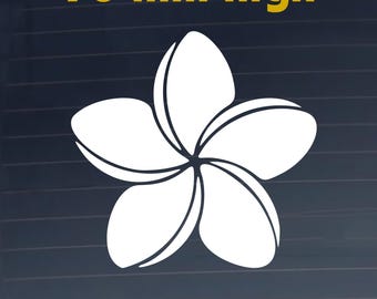 Frangipani (Plumeria) Flower Sticker. Car Vinyl Decal. Durable, Scratchproof, Water Resistant
