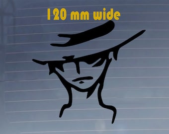 Adhesivo de One Piece de Serious Luffy. Vinilo para coche. Duradero, resistente a los arañazos y al agua.