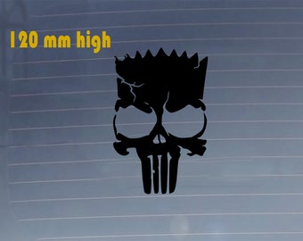 El Barto Punisher Sticker. Car Vinyl Decal. Durable, Scratchproof, Water Resistant