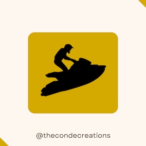 Jetski-sticker. Auto vinyl sticker. Duurzaam, krasbestendig, waterbestendig