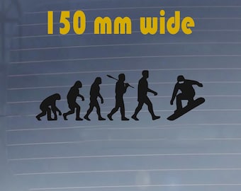 Snowboarding Evolution Sticker. Car Vinyl Decal. Durable, Scratchproof, Water Resistant