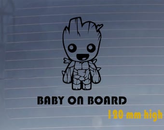 Baby Groot On Board Sticker. Car Vinyl Decal. Durable, Scratchproof, Water Resistant