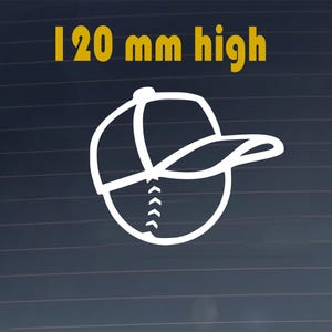 Adesivo per cappellino da baseball. Decalcomania in vinile per auto. Resistente, antigraffio, impermeabile.