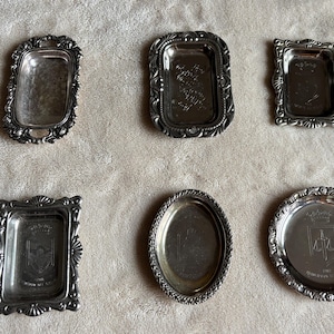 Vintage Försilvrad Prydnadsfat Liten silverbricka Ringfat Skrivbordsdekoration Byrå Badrum Sminkbordsdekor Present till henne