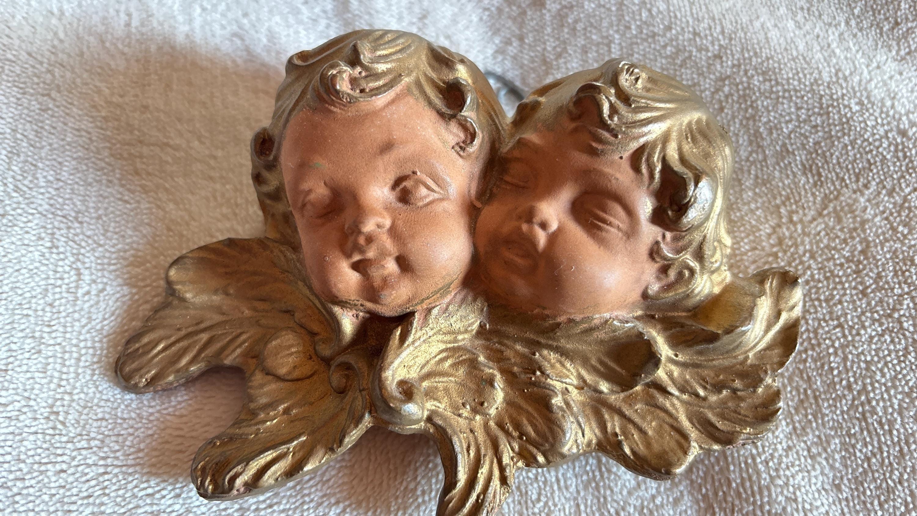 Console Murale Art Déco Tête D'Ange Chérubin - Pierre Vieillie 23,5 Cm