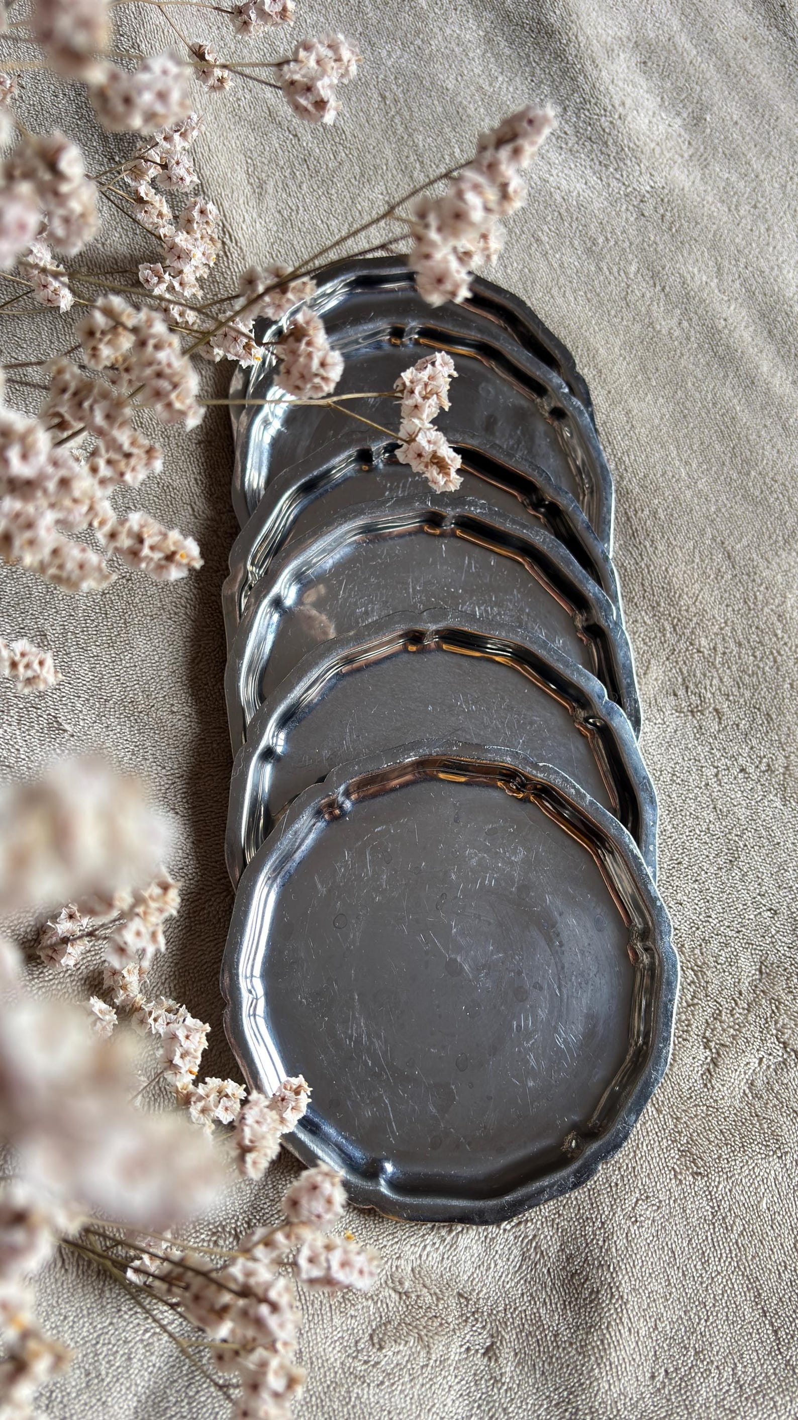 Vintage Silver Coasters Set of 6