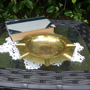 Large Octagon Shaped Brass Ashtray