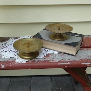 Brass Pillar Candle Holder Candlesticks Set of 2