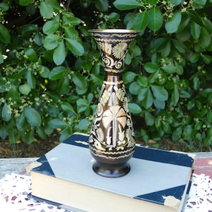Vintage Copper Etched Turkish Vase