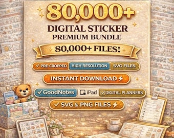 80,000+ Digital Sticker Mega Bundle , Goodnotes Stickers, Planner ...