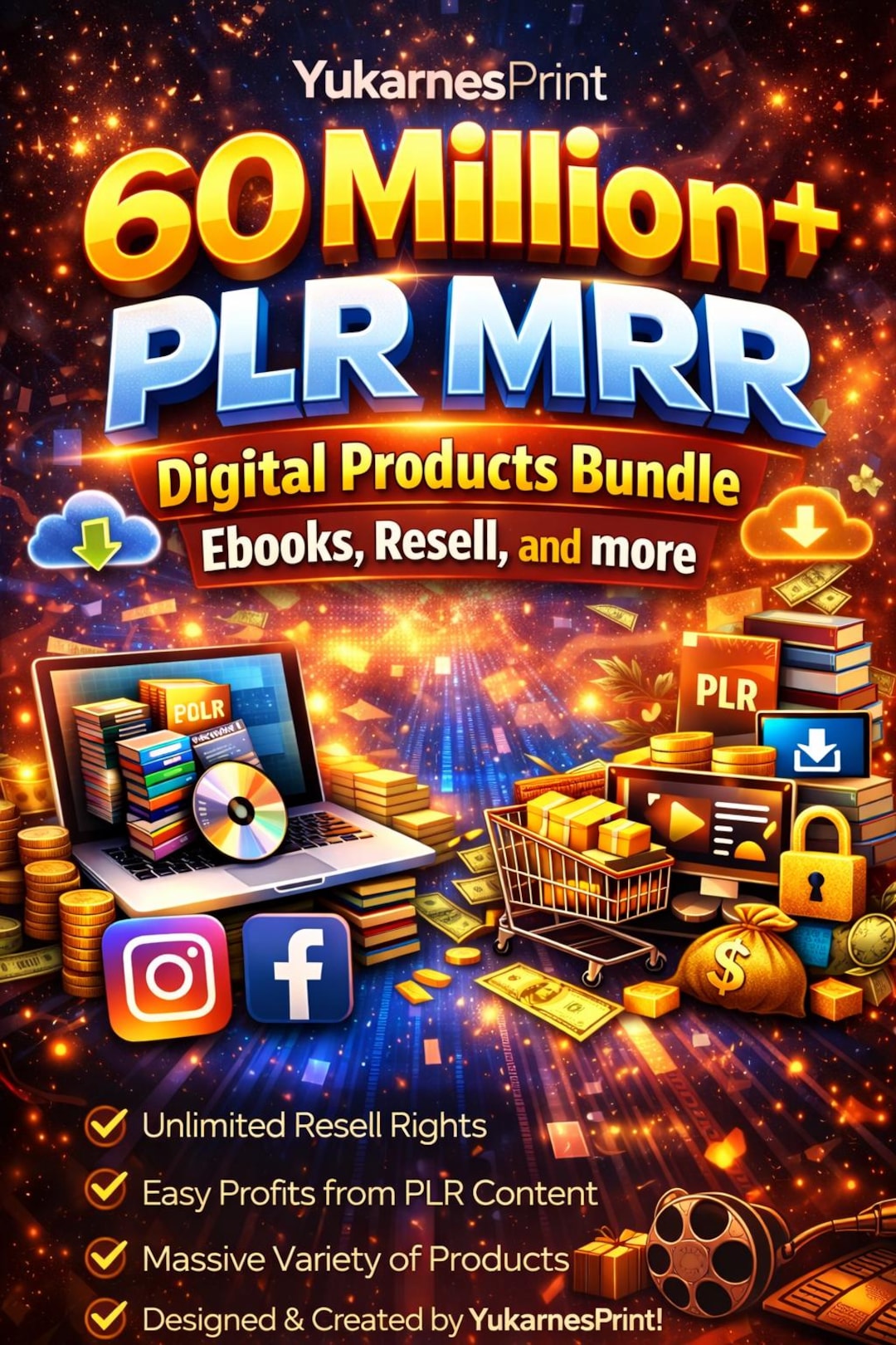 60 Million+ PLR MRR Digital Products Bundle, Ebooks, Templates, Courses ...