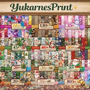 3200+ mega digitala papperspaket, scrapbookpapper, digitalt blompapper, digitala mönster, sömlös bakgrund, flera clipart, digital PNG bild 4