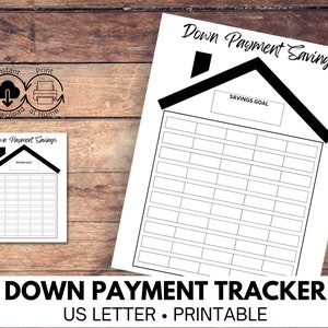 Down Payment Savings | Savings Goal Tracker | House Saving Challenge | Individual Money Goal | Digital Download | Printable PDF