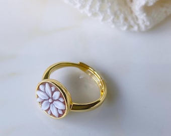 サードニキスとオニキスのカメオをあしらったリング - Etsy 日本