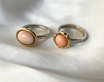 Koralle Engelshaut Ring | 925 Sterling Silber