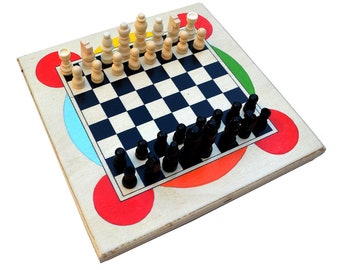Original wooden chess game handmade in France