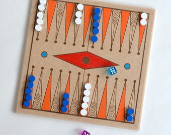 Travel Backgammon game - Handcrafted in France