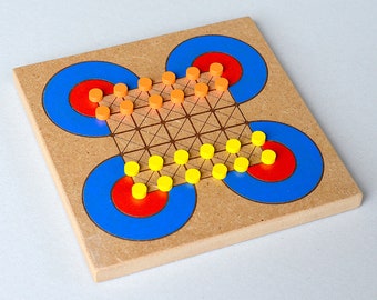 Surakarta Indonesian strategy game, unique wooden piece made in France