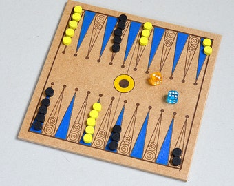 Travel Backgammon game - Handcrafted in France