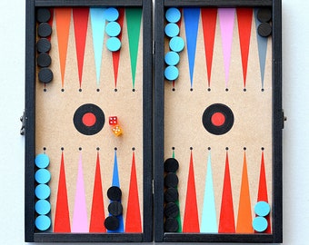 Backgammon, Tavla, unique piece created and made in France