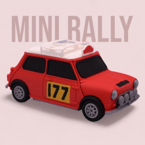 Classic Mini Rally customised car 3d printed vintage rally car for car lovers gift