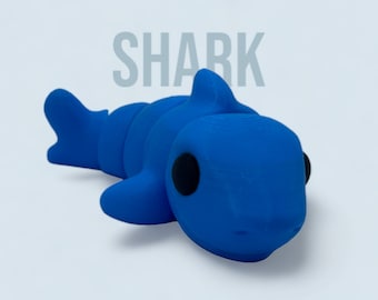 Shark 3d printed articulated shark cute little animal desktop toy